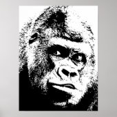 Black White Pop Art Gorilla Poster (Vorne)