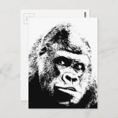 Black White Pop Art Gorilla Postkarte (Vorne/Hinten)