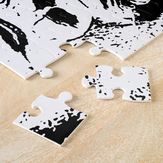 Black White Pop Art Gorilla Puzzle (Seite)