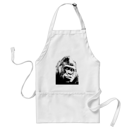 Black White Pop Art Gorilla Schürze (Vorne)