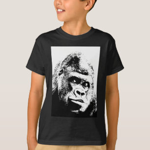 Black White Pop Art Gorilla T-Shirt