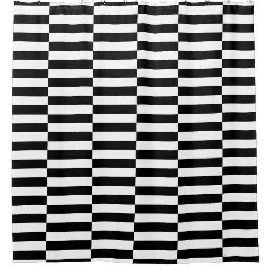 black white pop art grid stripes minimalist duschvorhang (Vorderseite)