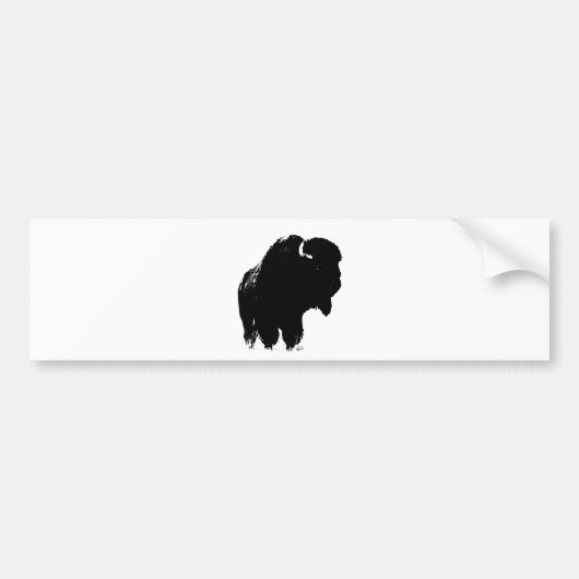 Black & White Pop Bison Buffalo Autoaufkleber (Vorne)