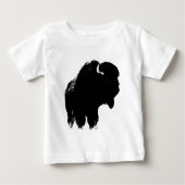 Black & White Pop Bison Buffalo Baby T-shirt (Vorderseite)