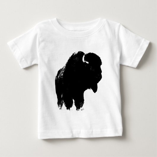 Black & White Pop Bison Buffalo Baby T-shirt (Vorderseite)