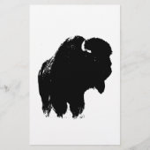Black & White Pop Bison Buffalo Briefpapier (Vorderseite)