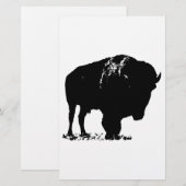 Black & White Pop Bison Buffalo Briefpapier (Vorne/Hinten)