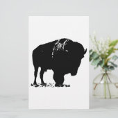 Black & White Pop Bison Buffalo Briefpapier (Stehend Vorderseite)