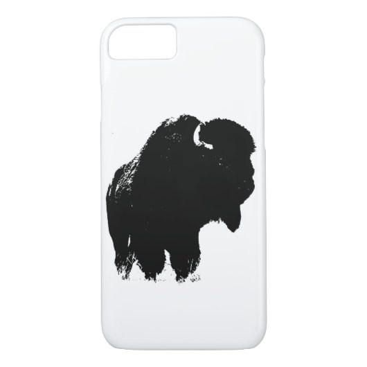 Black & White Pop Bison Buffalo Case-Mate iPhone Hülle (Rückseite)