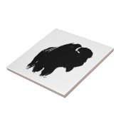 Black & White Pop Bison Buffalo Fliese (Seite)
