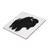 Black & White Pop Bison Buffalo Fliese (Seite)