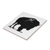 Black & White Pop Bison Buffalo Fliese (Seite)