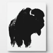 Black & White Pop Bison Buffalo Fotoplatte (Vorderseite)