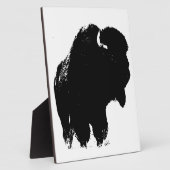 Black & White Pop Bison Buffalo Fotoplatte (Seite)