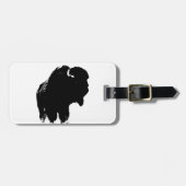 Black & White Pop Bison Buffalo Gepäckanhänger (Vorderseite horizontal)