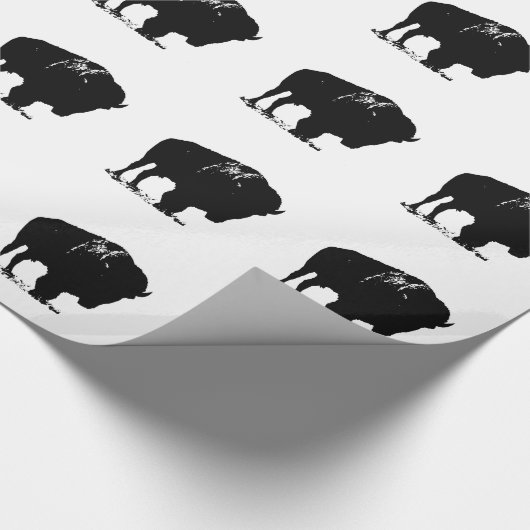 Black & White Pop Bison Buffalo Geschenkpapier (Ecke)