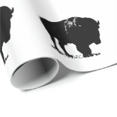 Black & White Pop Bison Buffalo Geschenkpapier (Rolleneckpunkt)