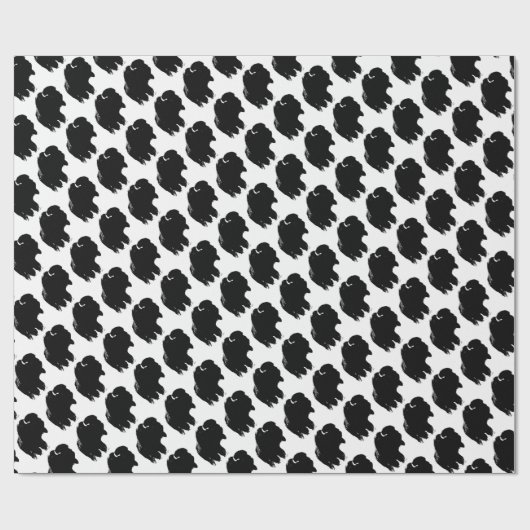 Black & White Pop Bison Buffalo Geschenkpapier (Flach)
