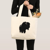 Black & White Pop Bison Buffalo Jumbo Stoffbeutel (Vorderseite (Produkt))