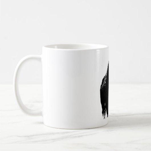Black & White Pop Bison Buffalo Kaffeetasse (Links)