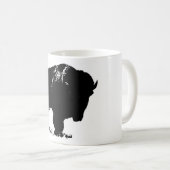 Black & White Pop Bison Buffalo Kaffeetasse (VorderseiteRechts)