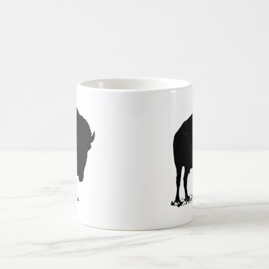 Black & White Pop Bison Buffalo Kaffeetasse (Mittel)