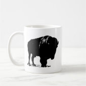 Black & White Pop Bison Buffalo Kaffeetasse (Links)