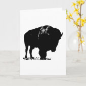 Black & White Pop Bison Buffalo Karte (Gelbe Blume)