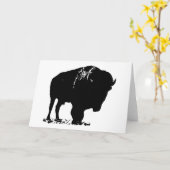 Black & White Pop Bison Buffalo Karte (Gelbe Blume)