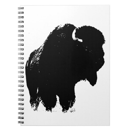 Black & White Pop Bison Buffalo Notizblock (Vorderseite)