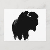 Black & White Pop Bison Buffalo Postkarte (Vorderseite)