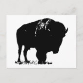 Black & White Pop Bison Buffalo Postkarte (Vorderseite)