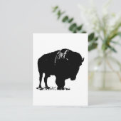 Black & White Pop Bison Buffalo Postkarte (Stehend Vorderseite)