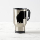 Black & White Pop Bison Buffalo Reisebecher (VorderseiteRechts)