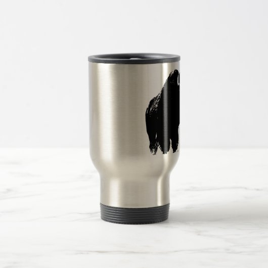 Black & White Pop Bison Buffalo Reisebecher (Mittel)
