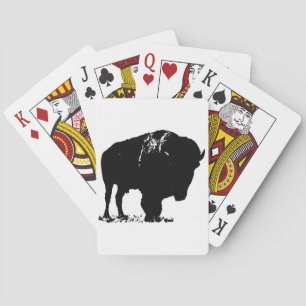 Black & White Pop Bison Buffalo Spielkarten
