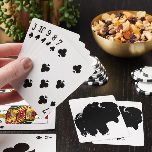 Black & White Pop Bison Buffalo Spielkarten (In Situ)