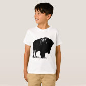 Black & White Pop Bison Buffalo T-Shirt (Vorne ganz)