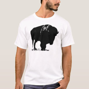 Black & White Pop Bison Buffalo T-Shirt
