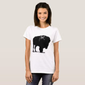 Black & White Pop Bison Buffalo T-Shirt (Vorne ganz)
