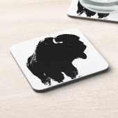 Black & White Pop Bison Buffalo Untersetzer (Linke Seite)