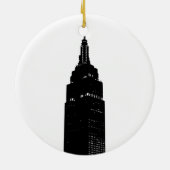 Black & White Pop New York Keramik Ornament (Hinten)