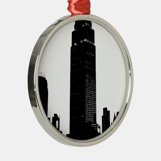Black & White Pop New York Ornament Aus Metall (Rechts)