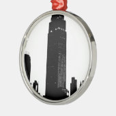 Black & White Pop New York Ornament Aus Metall (Links)