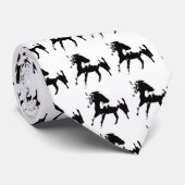 Black & White Pop Silhouette Rodelbahn mit Aussich Krawatte (Gerollt)