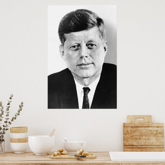 Black & White President JFK John F. Kennedy Poster (Küche)