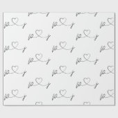 Black & White Property of Jesus Sig Wrapping Paper Geschenkpapier (Flach)