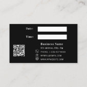 Black white QR business logo appointment card Rabattkarte (Rückseite)