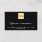 Black white QR business logo appointment card Rabattkarte (Vorderseite)