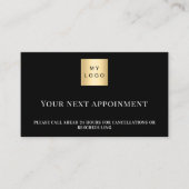 Black white QR business logo appointment card Rabattkarte (Vorderseite)